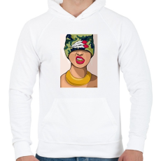 PRINTFASHION Gangsta Girl yo! - Férfi kapucnis pulóver - Fehér