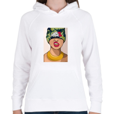 PRINTFASHION Gangsta Girl yo! - Női kapucnis pulóver - Fehér