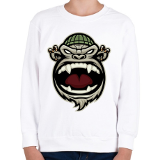 PRINTFASHION Gangsta Monkey - Gyerek pulóver - Fehér