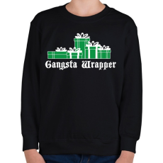 PRINTFASHION Gangsta wrapper - Gyerek pulóver - Fekete