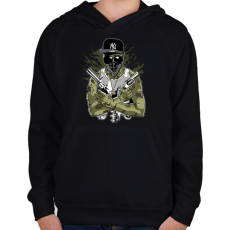 PRINTFASHION Gangsta Zombie - Gyerek kapucnis pulóver - Fekete