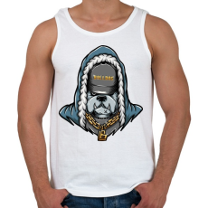 PRINTFASHION Gangster Bulldog - Férfi atléta - Fehér