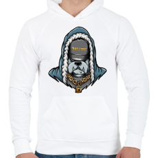 PRINTFASHION Gangster Bulldog - Férfi kapucnis pulóver - Fehér