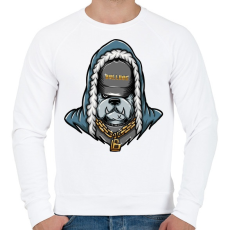 PRINTFASHION Gangster Bulldog - Férfi pulóver - Fehér