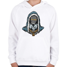 PRINTFASHION Gangster Bulldog - Gyerek kapucnis pulóver - Fehér gyerek pulóver, kardigán