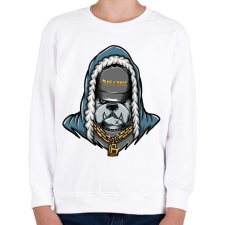 PRINTFASHION Gangster Bulldog - Gyerek pulóver - Fehér gyerek pulóver, kardigán