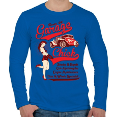 PRINTFASHION Garázs csaj - Férfi hosszú ujjú póló - Királykék