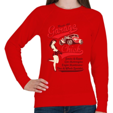 PRINTFASHION Garázs csaj - Női pulóver - Piros női pulóver, kardigán