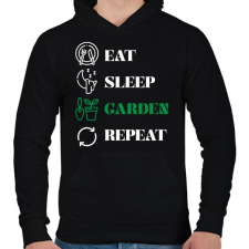 PRINTFASHION Garden, repeat - Férfi kapucnis pulóver - Fekete férfi pulóver, kardigán