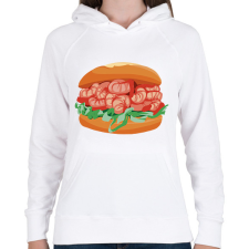 PRINTFASHION Garnélarákos szendvics - Női kapucnis pulóver - Fehér női pulóver, kardigán