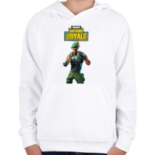 PRINTFASHION Garrison Fortnite - Gyerek kapucnis pulóver - Fehér gyerek pulóver, kardigán