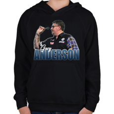PRINTFASHION Gary Anderson - Gyerek kapucnis pulóver - Fekete