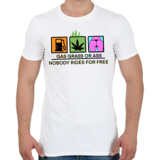 PRINTFASHION gas grass ass - Férfi póló - Fehér férfi póló