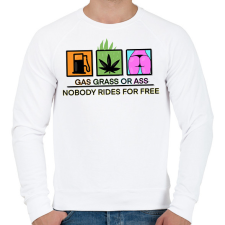 PRINTFASHION gas grass ass - Férfi pulóver - Fehér férfi pulóver, kardigán