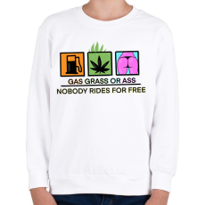 PRINTFASHION gas grass ass - Gyerek pulóver - Fehér