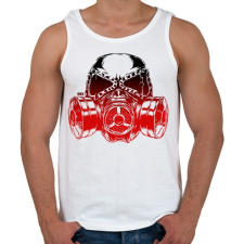 PRINTFASHION Gas Mask - Férfi atléta - Fehér atléta, trikó