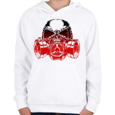 PRINTFASHION Gas Mask - Gyerek kapucnis pulóver - Fehér