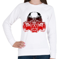 PRINTFASHION Gas Mask - Női pulóver - Fehér női pulóver, kardigán
