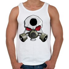 PRINTFASHION Gasmask skull - Férfi atléta - Fehér atléta, trikó