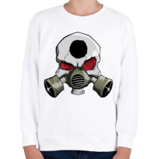 PRINTFASHION Gasmask skull - Gyerek pulóver - Fehér gyerek pulóver, kardigán