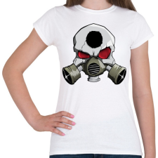 PRINTFASHION Gasmask skull - Női póló - Fehér női póló