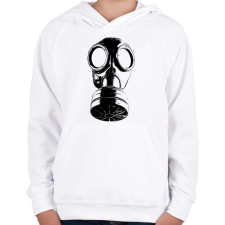 PRINTFASHION gáz maszk - Gyerek kapucnis pulóver - Fehér gyerek pulóver, kardigán