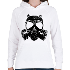 PRINTFASHION gáz maszk - Női kapucnis pulóver - Fehér