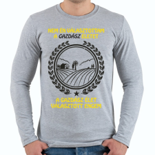 PRINTFASHION Gazdász élet - Férfi hosszú ujjú póló - Sport szürke férfi póló