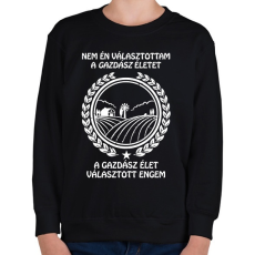 PRINTFASHION Gazdász élet - Gyerek pulóver - Fekete