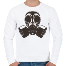 PRINTFASHION Gázmaszk - Férfi pulóver - Fehér férfi pulóver, kardigán