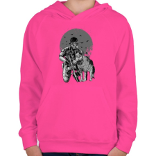 PRINTFASHION Gázmaszk - Gyerek kapucnis pulóver - Fukszia gyerek pulóver, kardigán