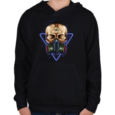 PRINTFASHION Gázmaszkos koponya - Gyerek kapucnis pulóver - Fekete gyerek pulóver, kardigán