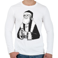 PRINTFASHION Geek Mikulás - Férfi hosszú ujjú póló - Fehér férfi póló