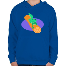 PRINTFASHION gekkó - Gyerek kapucnis pulóver - Királykék gyerek pulóver, kardigán