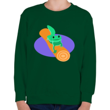 PRINTFASHION gekkó - Gyerek pulóver - Sötétzöld gyerek pulóver, kardigán