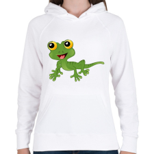 PRINTFASHION Gekkó - Női kapucnis pulóver - Fehér női pulóver, kardigán