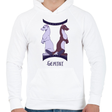 PRINTFASHION Gemini Hermelins - Férfi kapucnis pulóver - Fehér