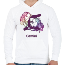 PRINTFASHION Gemini színes - Férfi kapucnis pulóver - Fehér női pulóver, kardigán