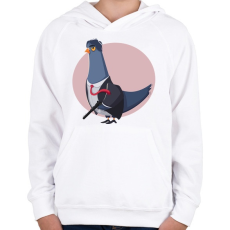 PRINTFASHION Gengszter galamb - Gyerek kapucnis pulóver - Fehér