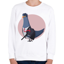 PRINTFASHION Gengszter galamb - Gyerek pulóver - Fehér gyerek pulóver, kardigán
