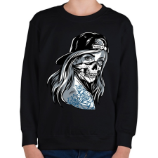 PRINTFASHION Gengszter lány - Gyerek pulóver - Fekete gyerek pulóver, kardigán