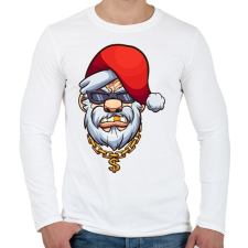 PRINTFASHION Gengszter mikulás - Férfi hosszú ujjú póló - Fehér férfi póló