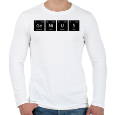PRINTFASHION GeNiUS (periódusos rendszer) - Férfi hosszú ujjú póló - Fehér férfi póló