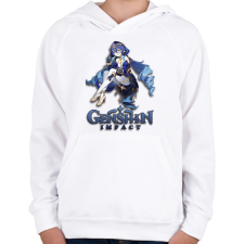 PRINTFASHION Genshin Impact - Gyerek kapucnis pulóver - Fehér gyerek pulóver, kardigán
