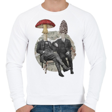 PRINTFASHION Gentleman mushrooms - Férfi pulóver - Fehér férfi pulóver, kardigán