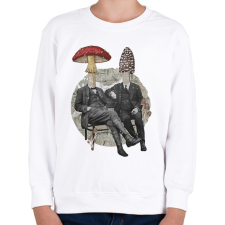 PRINTFASHION Gentleman mushrooms - Gyerek pulóver - Fehér gyerek pulóver, kardigán