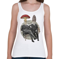 PRINTFASHION Gentleman mushrooms - Női atléta - Fehér női trikó