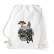 PRINTFASHION Gentleman mushrooms - Sportzsák, Tornazsák - Fehér tornazsák