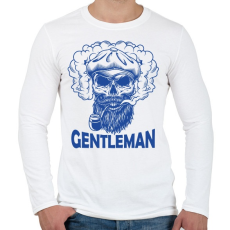 PRINTFASHION Gentleman - Szakállas koponya - Férfi hosszú ujjú póló - Fehér