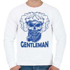 PRINTFASHION Gentleman - Szakállas koponya - Férfi pulóver - Fehér